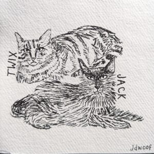 jdwoof cat pet dog portrait illustration misswoodforthetrees jo wood artist