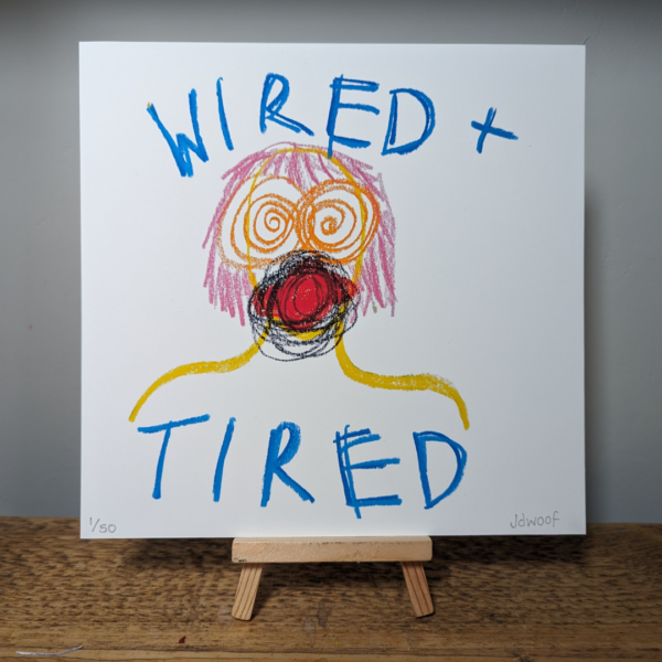 wired + tired illustration by jdwoof aka Jo Wood
