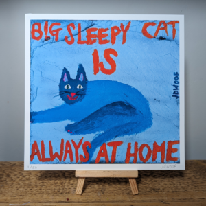 big sleepy cat is always at home, 21 x 21 cm, by jdwoof aka Jo Wood